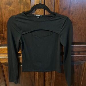 Women’s long sleeve tee with cut out
